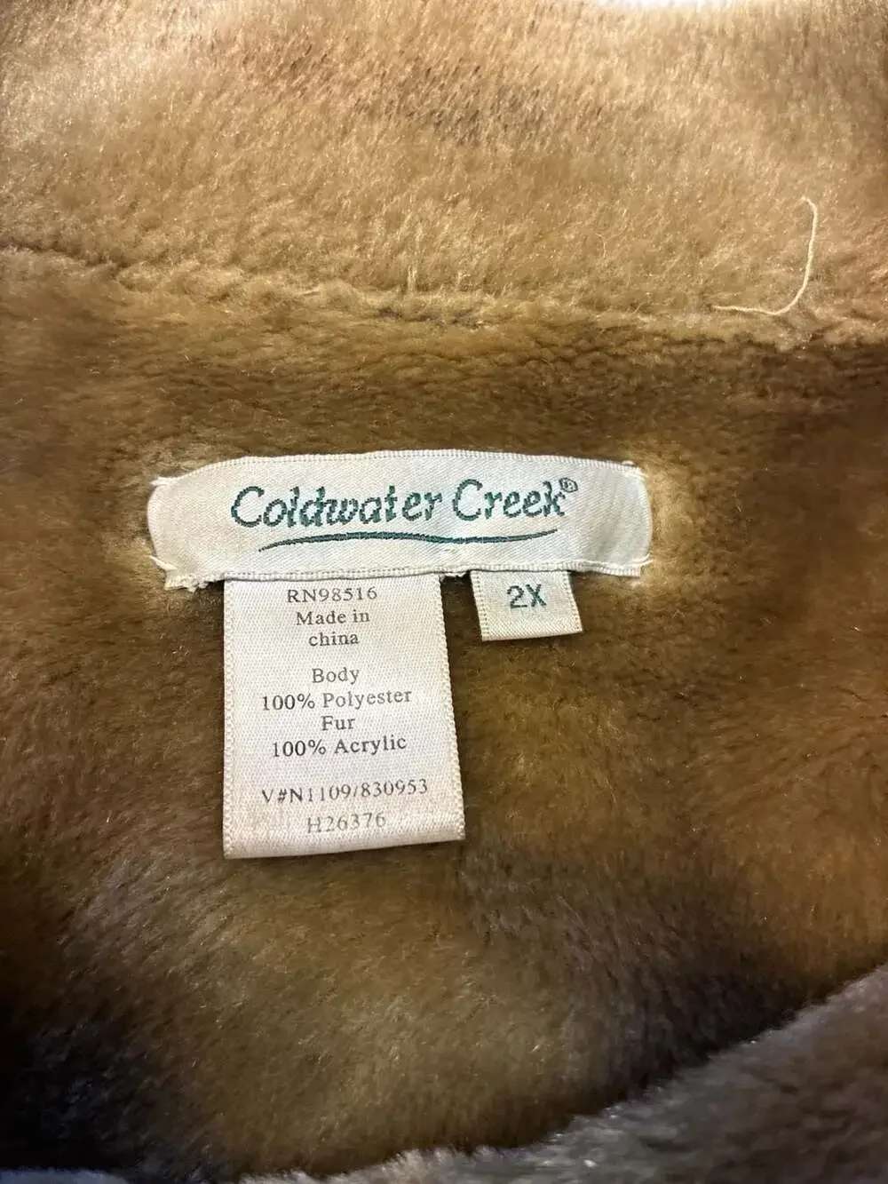Coldwater Creek Patchwork Faux Suede Fur Lined Jacket Size 2X - Picture 2 of 16